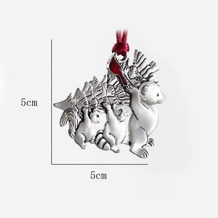 Solid Pewter Christmas Tree Ornament – Elegant Holiday Decoration