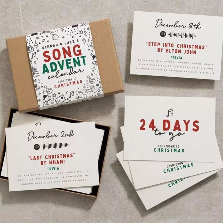 Christmas Advent Calendar Card Set | 24 Days Holiday Countdown 2025
