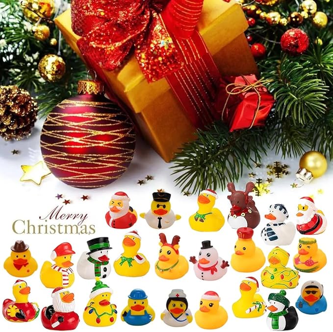 24-Piece Christmas Rubber Ducks Advent Calendar – Holiday Countdown Fun