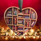 Book Lovers Heart Ornament | Reading-Themed Christmas Gift 2025