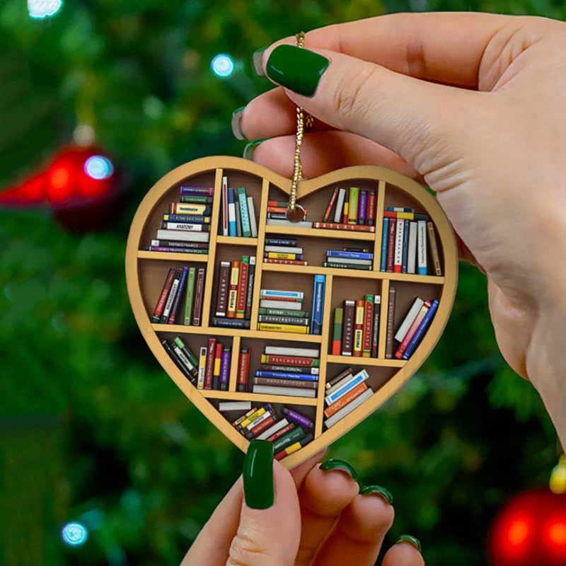 Book Lovers Heart Ornament | Reading-Themed Christmas Gift 2025