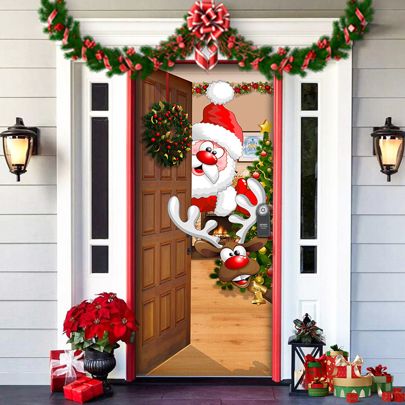 2025 Christmas Door Covers | Festive Holiday Front Door Decorations