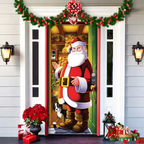 2025 Christmas Door Covers | Festive Holiday Front Door Decorations