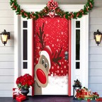 2025 Christmas Door Covers | Festive Holiday Front Door Decorations