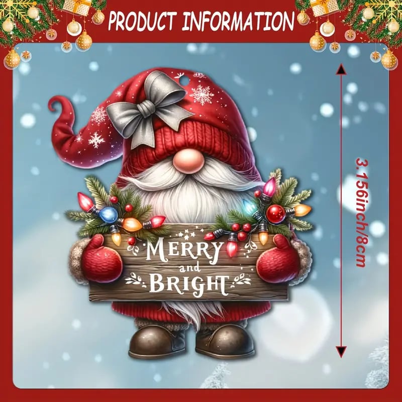 Wooden Dwarf Christmas Tree Ornaments Set – 12-Piece Holiday Decor