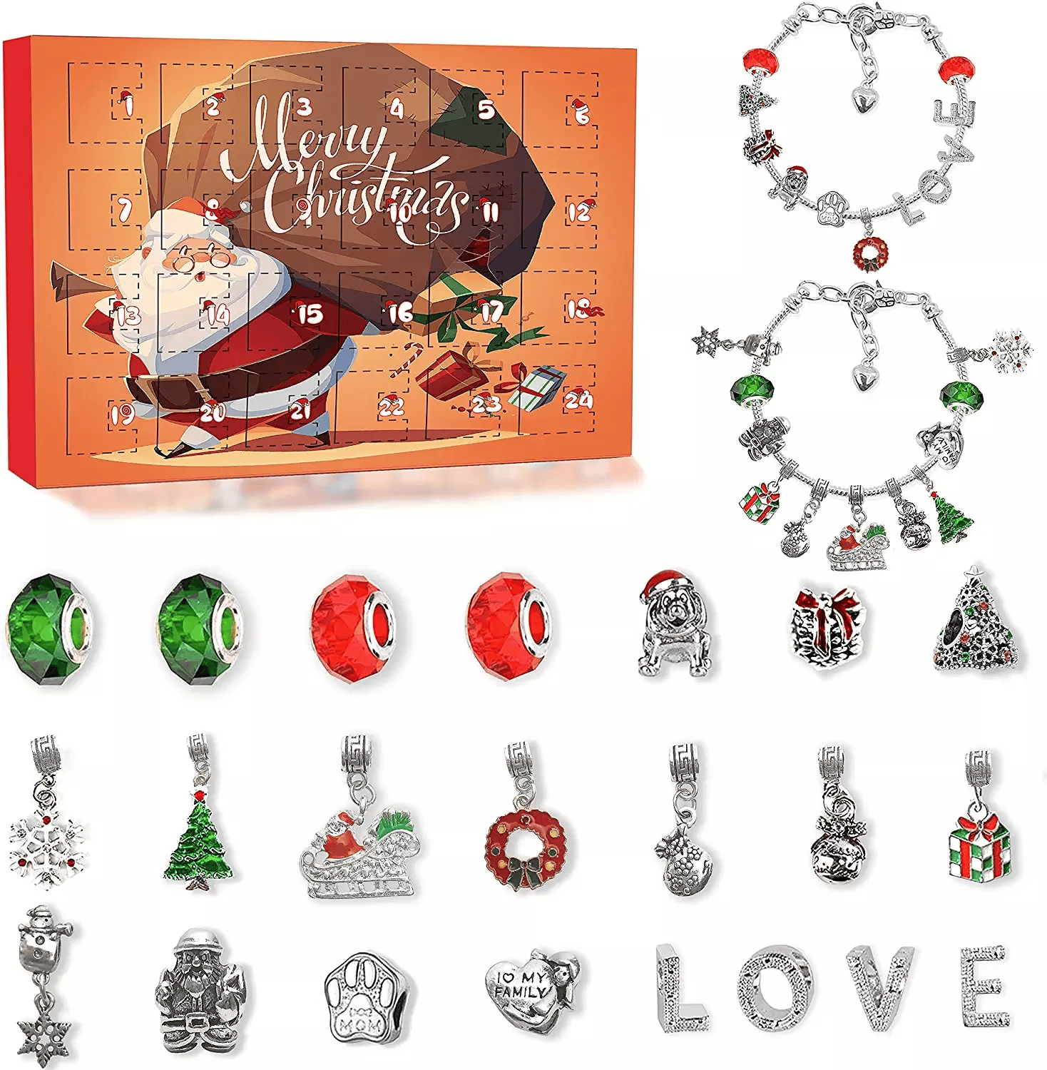 DIY Christmas Advent Calendar Bracelets Set | 24 Days Jewelry Gift 2025