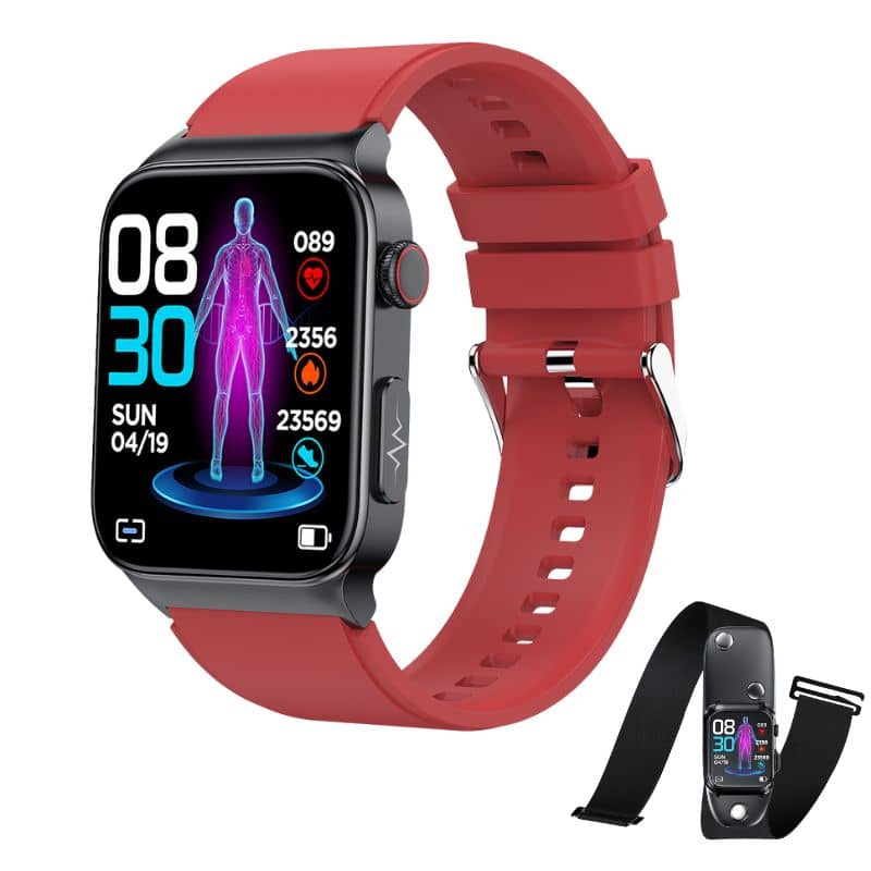 High-end ECG/PTT/HRV and Blood Glucose Blood Pressure Heart Rate Smart Health Watch