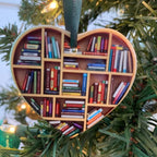 Book Lovers Heart Ornament | Reading-Themed Christmas Gift 2025