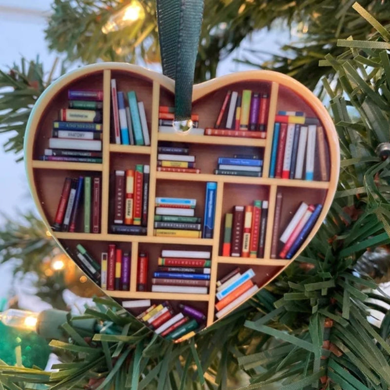 Book Lovers Heart Ornament | Reading-Themed Christmas Gift 2025