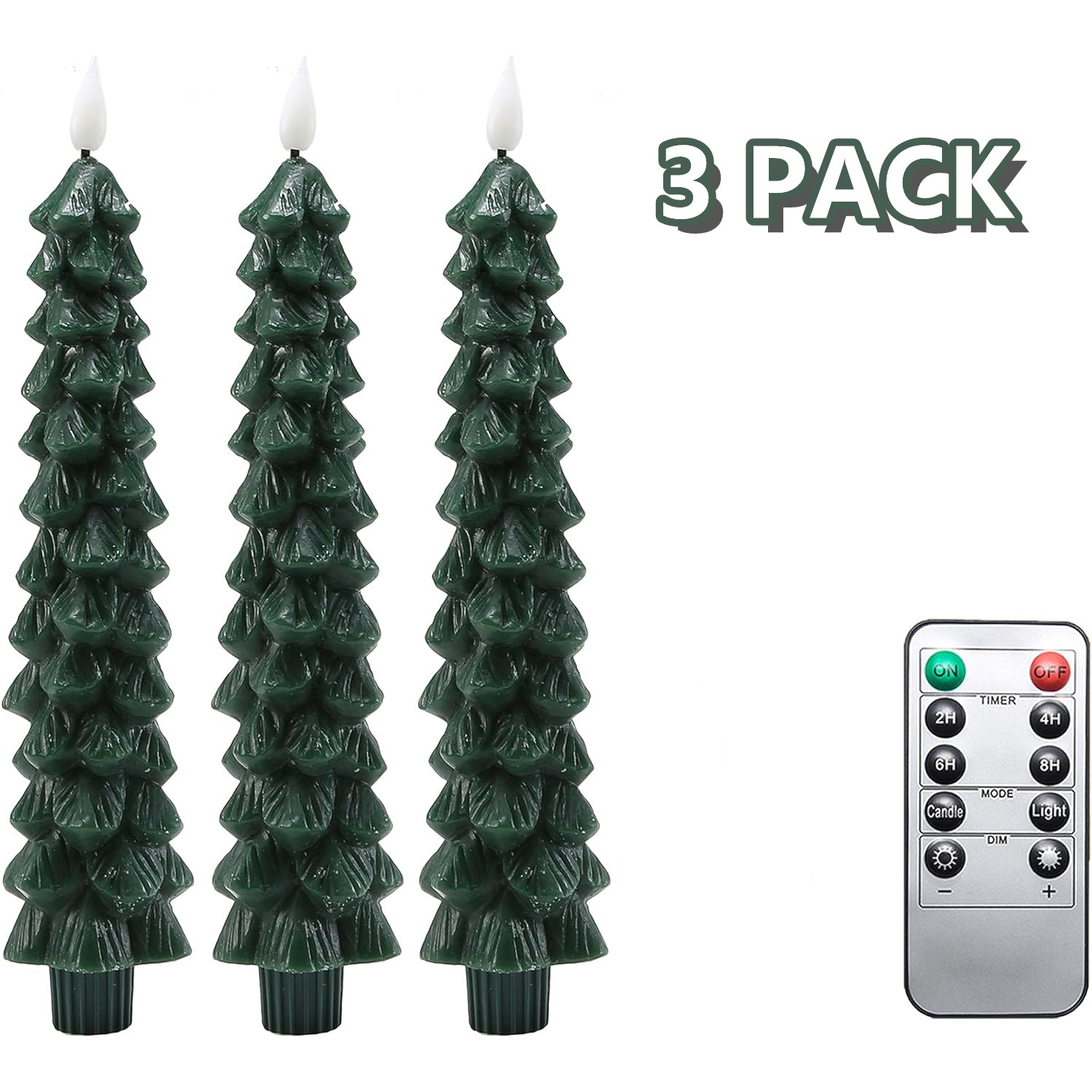 Christmas Tree Flameless Candles – 3D Flickering Flame Holiday Decor