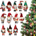 Gnome Nutcracker Christmas Tree Ornaments Set – 12-Piece Holiday Decor