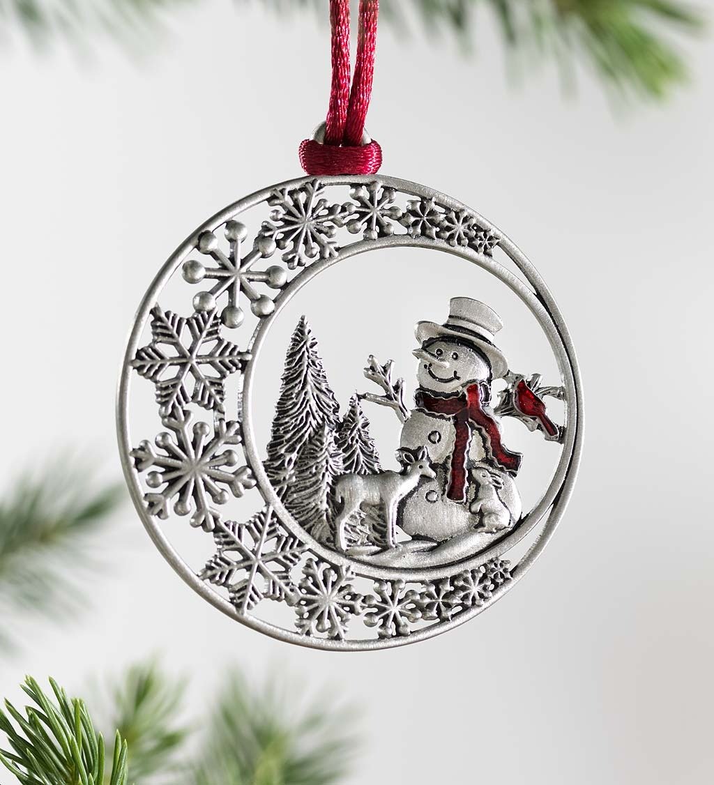 Solid Pewter Christmas Tree Ornament – Elegant Holiday Decoration