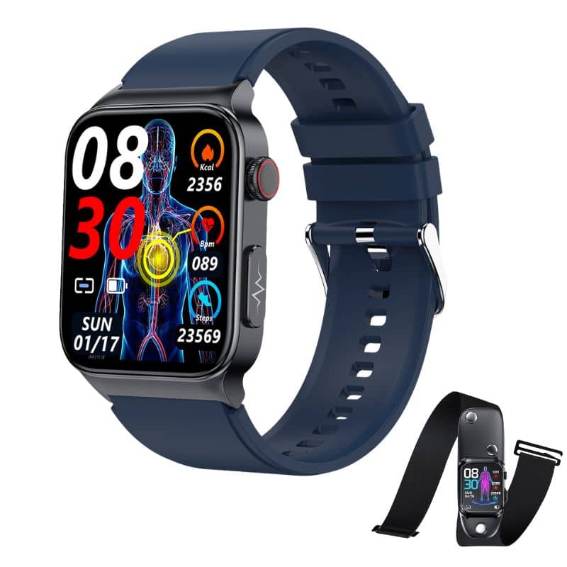 High-end ECG/PTT/HRV and Blood Glucose Blood Pressure Heart Rate Smart Health Watch
