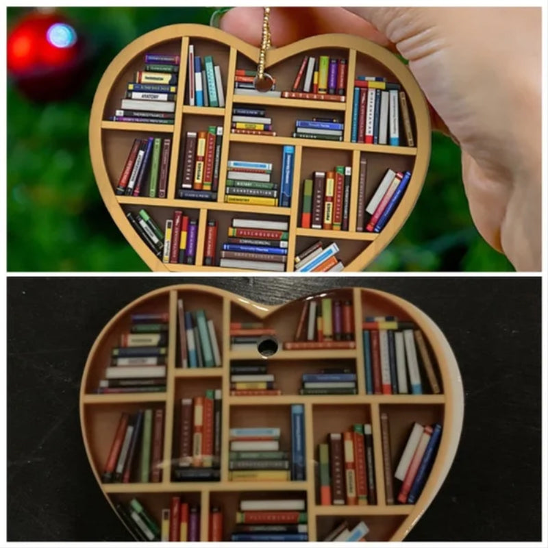 Book Lovers Heart Ornament | Reading-Themed Christmas Gift 2025