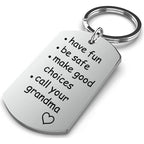 Have Fun, Be Safe, Call Your Grandma/Grandpa” Keychain – Funny & Sentimental Gift