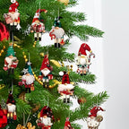 Gnome Nutcracker Christmas Tree Ornaments Set – 12-Piece Holiday Decor