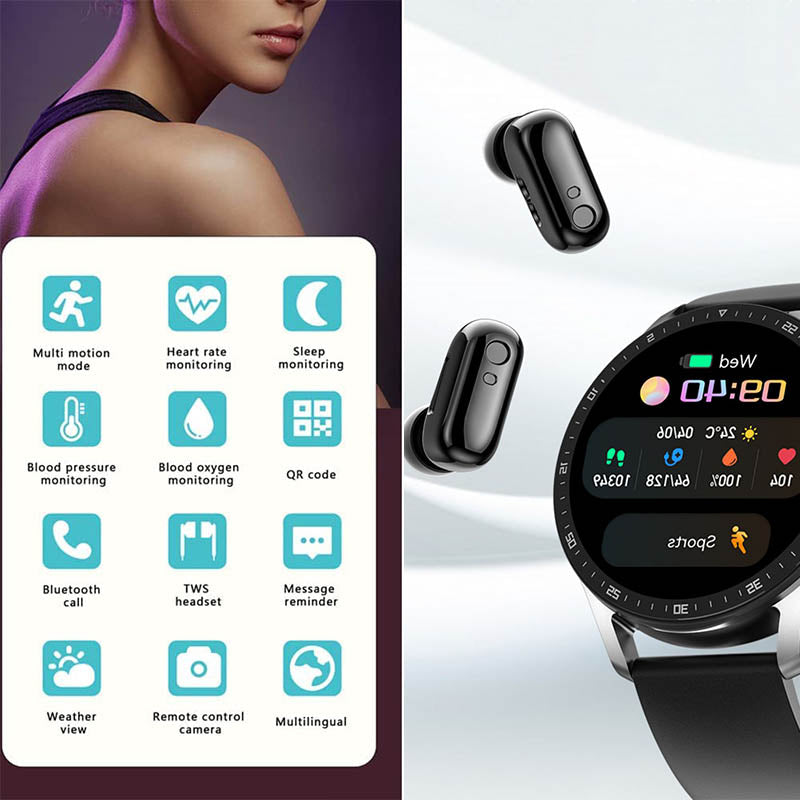 2 IN 1 Smartwatch With Earphones
