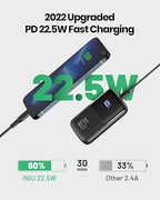 INIU Portable Charger, Smallest 22.5W 10000mAh Power Bank, USB C in/Output Fast Charging 3-Output Mini Battery Pack Charger with Phone Holder for iPhone 16 15 14 13 12 Samsung S23 Google iPad Tablet