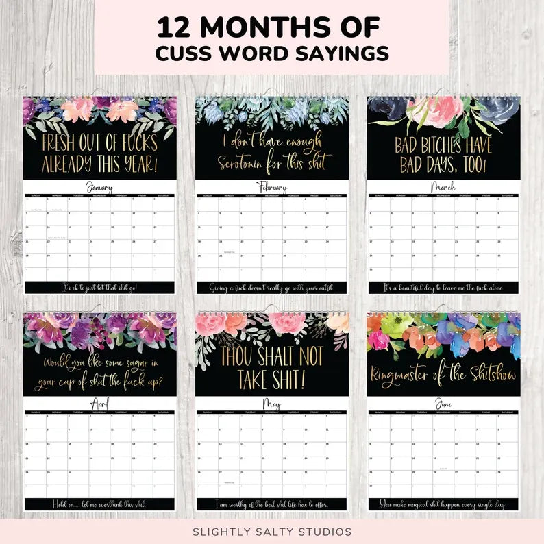 2026 Funny Calendar for Tired-Ass Women | Sarcastic & Relatable Gift Idea