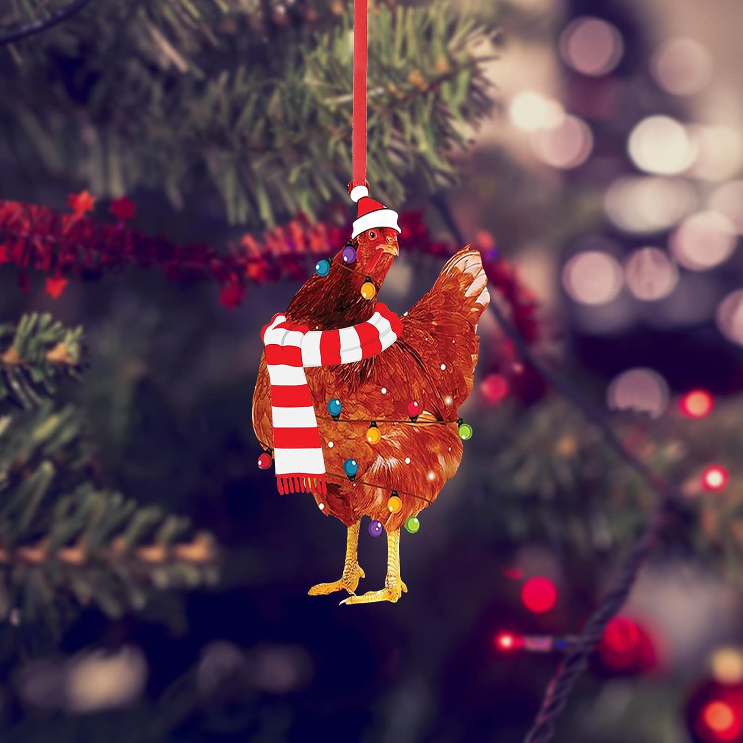 Christmas Chicken Ornament | Funny Holiday Tree Decoration & Gift 2025