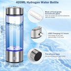 Upgraded Hydrogen Water Bottle, Hydrogen Water Generator with Advanced SPE PEM Technology,