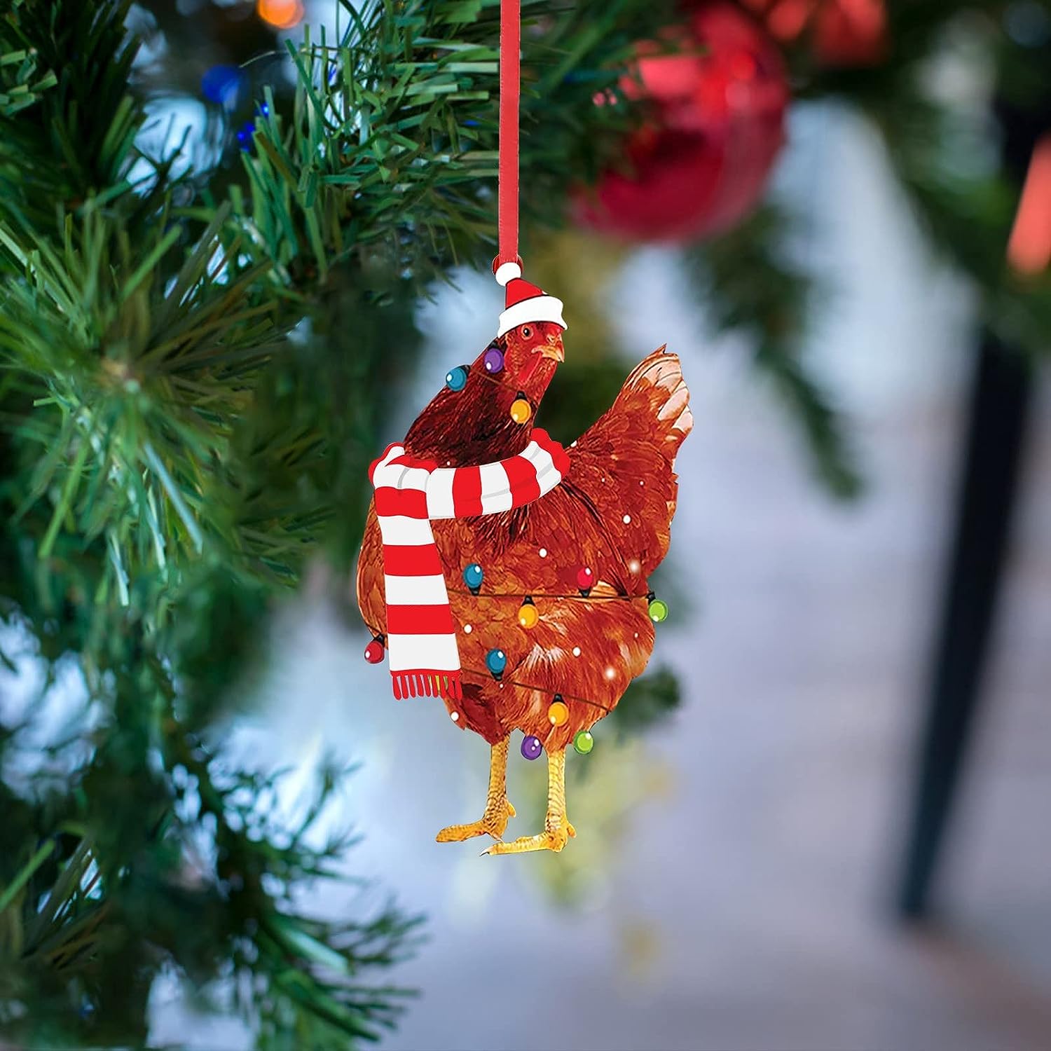 Christmas Chicken Ornament | Funny Holiday Tree Decoration & Gift 2025