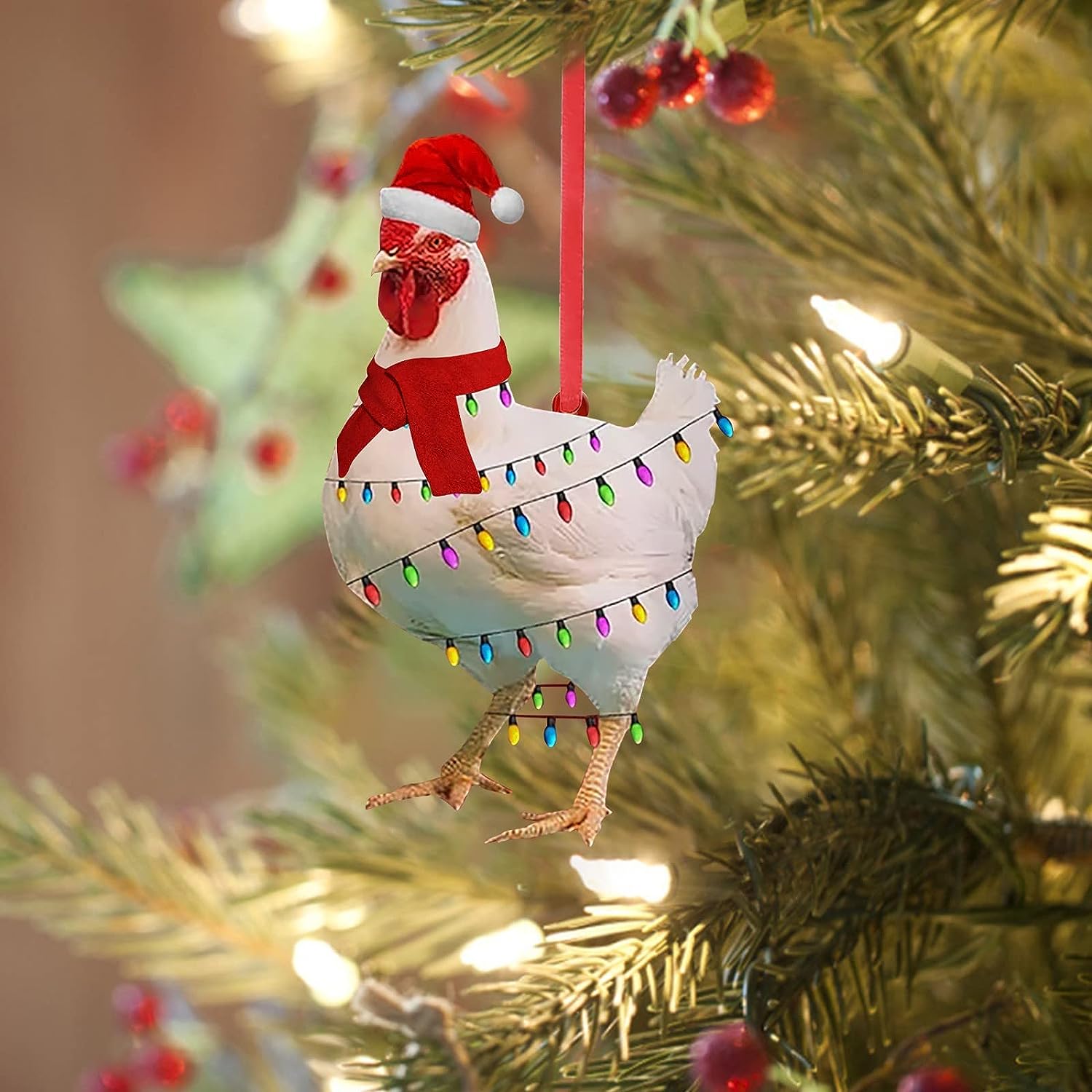 Christmas Chicken Ornament | Funny Holiday Tree Decoration & Gift 2025