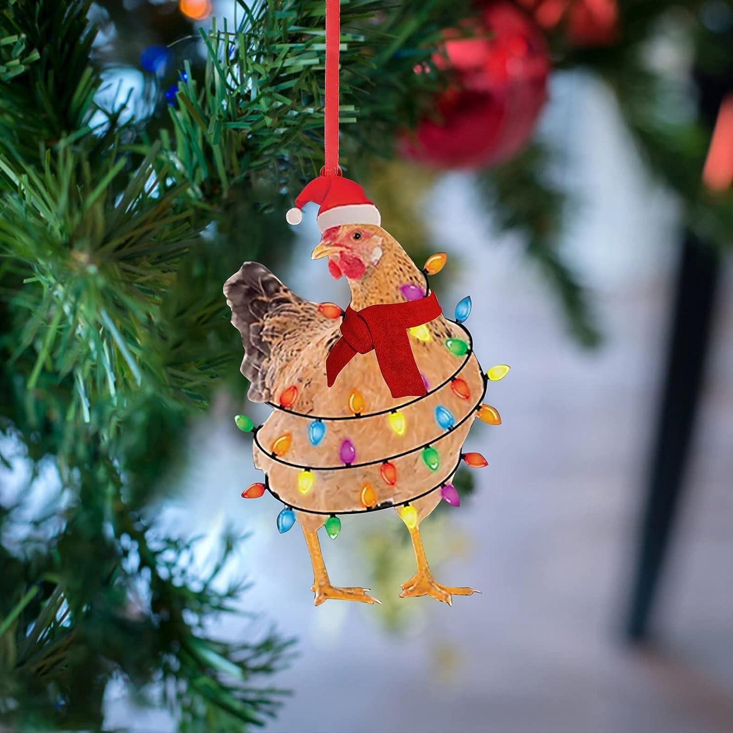 Christmas Chicken Ornament | Funny Holiday Tree Decoration & Gift 2025