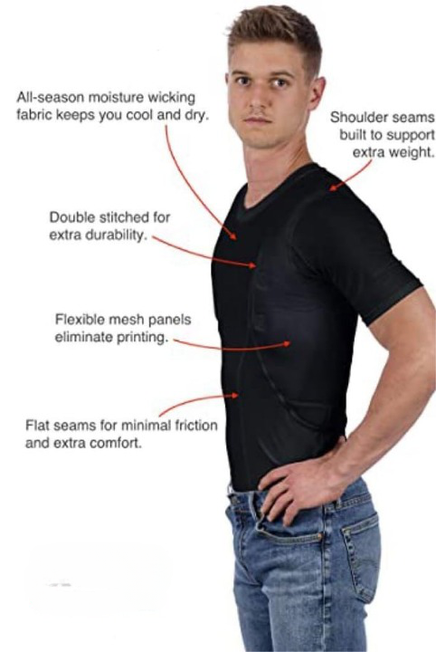 MEN/WOMEN’S CONCEALED LEATHER HOLSTER T-SHIRT