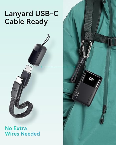 INIU Power Bank, Slimmest 10000mAh 45W PD Fast Charging Portable Charger, USB C in&Out Mini Battery Pack, Travel Essentials Phone Powerbank for iPhone 16 15 Samsung S25 S24 Google Pixel iPad etc