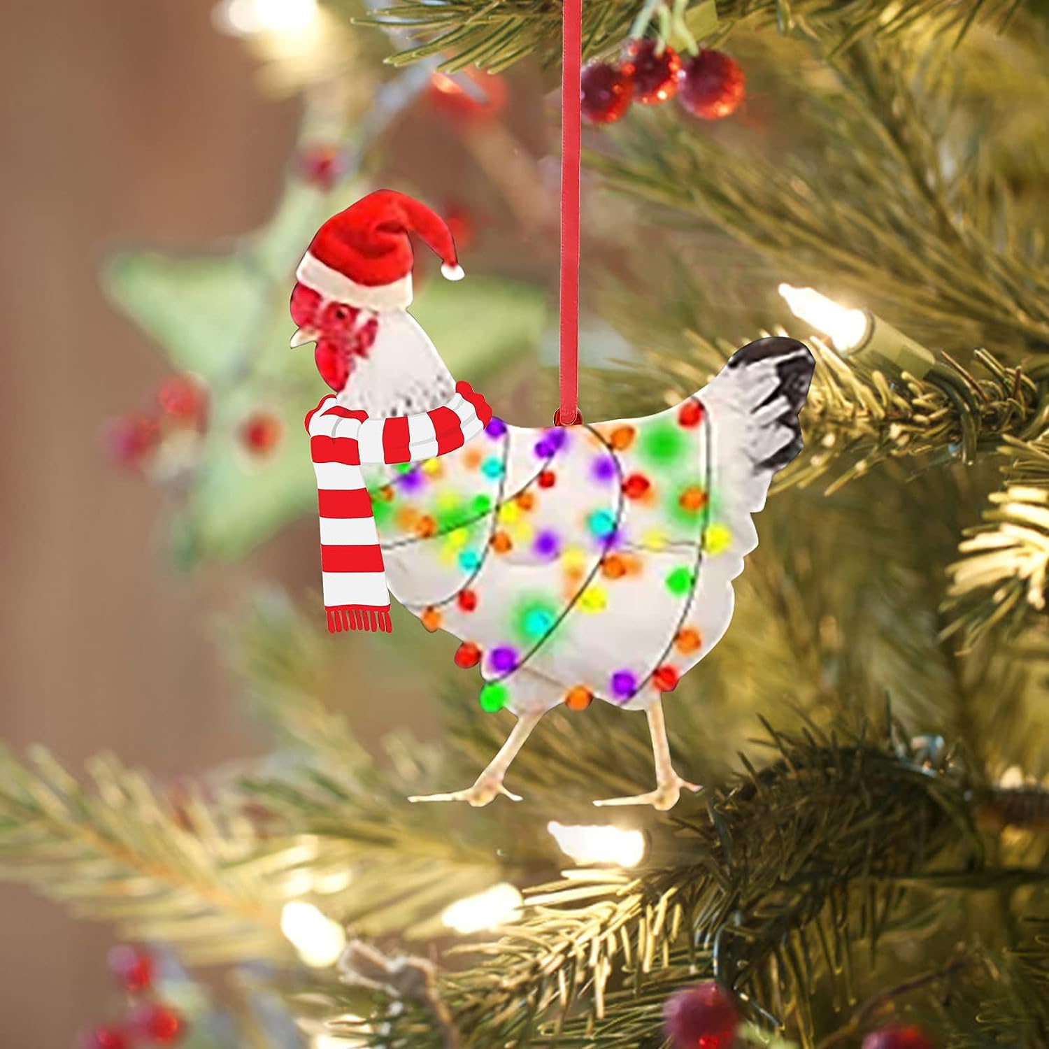 Christmas Chicken Ornament | Funny Holiday Tree Decoration & Gift 2025