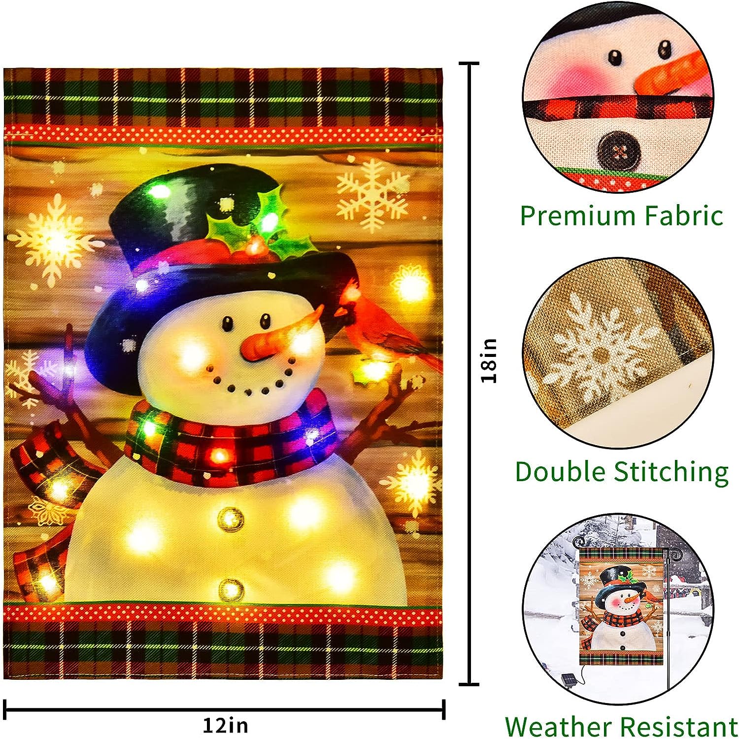 Christmas LED Garden Flag | Outdoor Holiday Decor & Lighted Yard Flags 2025