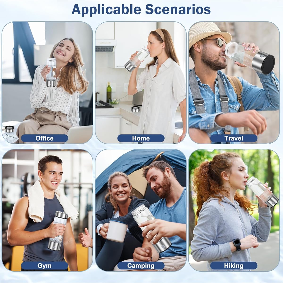 Upgraded Hydrogen Water Bottle, Hydrogen Water Generator with Advanced SPE PEM Technology,