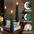 Christmas Tree Flameless Candles – 3D Flickering Flame Holiday Decor