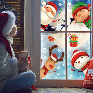 Christmas Window Stickers Set – Festive Holiday Décor for Home & Office