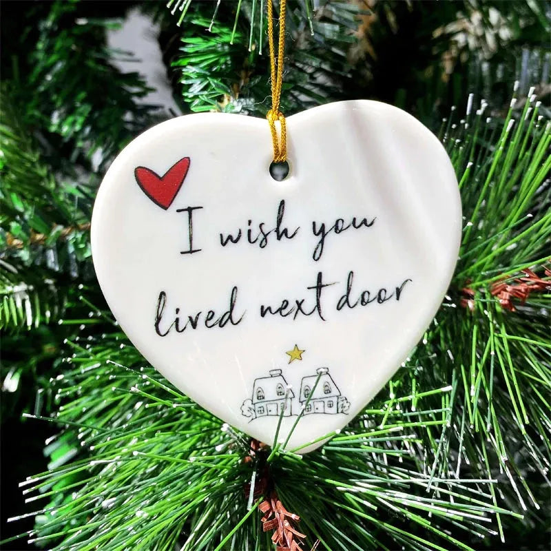 Christmas Heart Ceramic Charm | Holiday Ornament & Gift Idea 2025