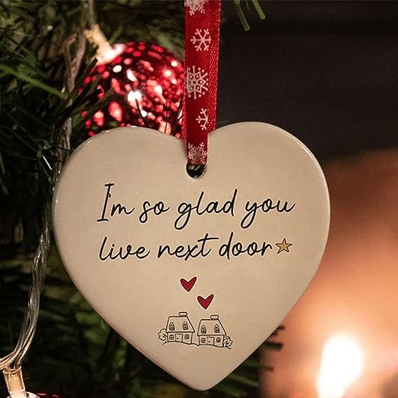 Christmas Heart Ornament 2025 | Hanging Holiday Tree Decoration Gift