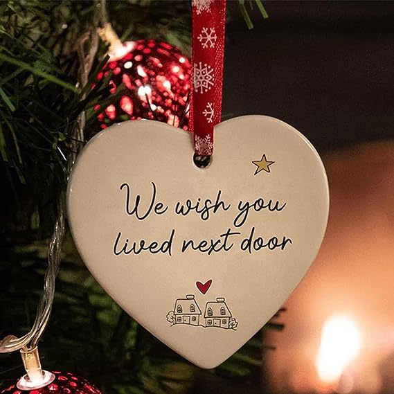 Christmas Heart Ornament 2025 | Hanging Holiday Tree Decoration Gift