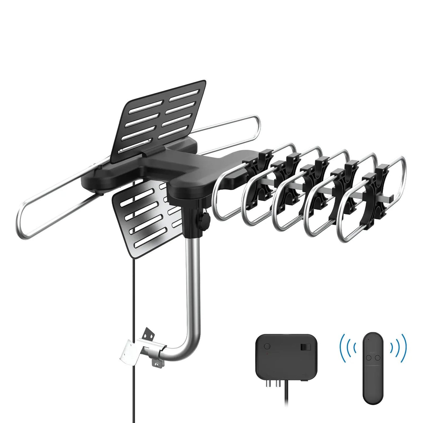 2025 Long-Range 360° Rotating Outdoor HD TV Antenna – Digital Reception with Free HD Channels & Motorized Signal Booster
