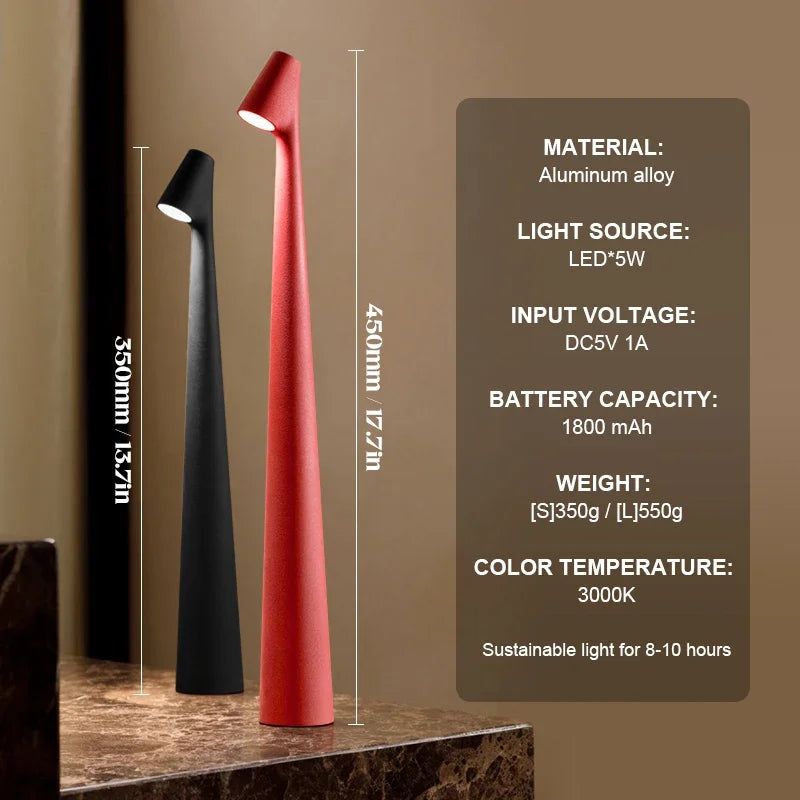 Cordless LED Touch Table Lamp – Modern Rechargeable Bedside Light