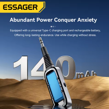 Essager 2-in-1 Bluetooth Audio Receiver Transmitter Wireless Bluetooth 5.1 3.5mm AUX Audio Adapter Stereo for Earphones TV Car