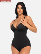 V Neck Tummy Control Thong Bodysuit