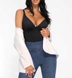 V Neck Tummy Control Thong Bodysuit