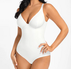 V Neck Tummy Control Thong Bodysuit