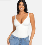 V Neck Tummy Control Thong Bodysuit