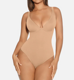 V Neck Tummy Control Thong Bodysuit
