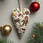 DIY Heart-Shaped Hand Embroidered Christmas Ornament Kit – 2025 Holiday Craft