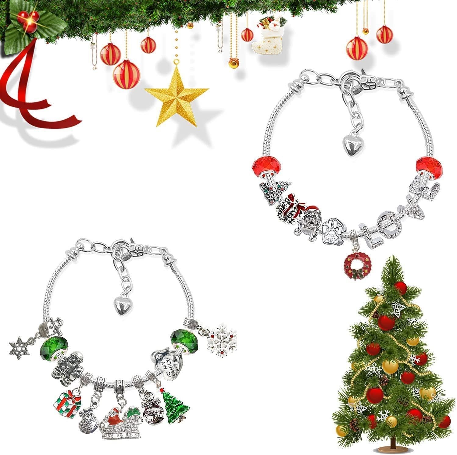 24 Pcs DIY Christmas Advent Calendar Bracelets Set | Holiday Jewelry Gift 2025