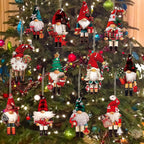 Gnome Nutcracker Christmas Tree Ornaments Set – 12-Piece Holiday Decor