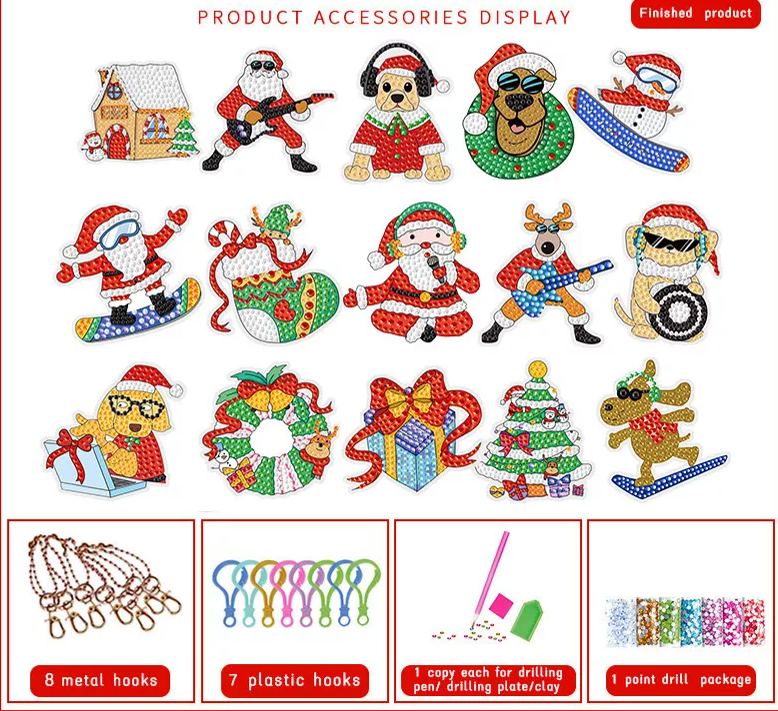 Christmas DIY Diamond Painting Keychain | Handmade Holiday Gift 2025